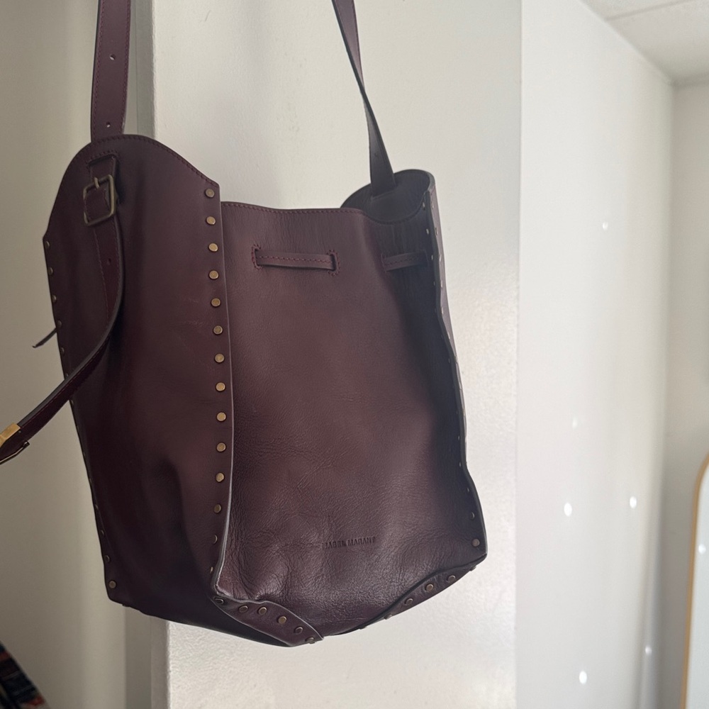 Isabel Marant Burgundy Studded Leather Bag - Picture 2 of 10